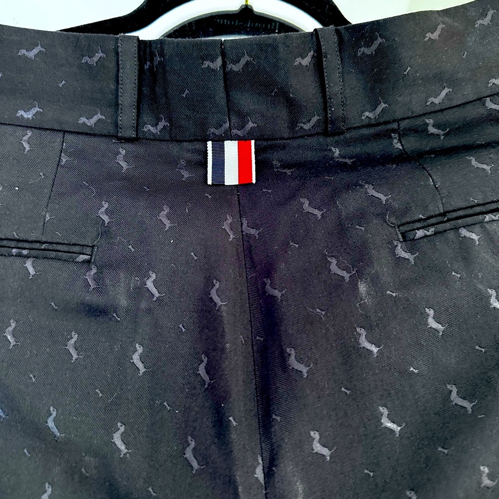 Rare Thom Browne Daschund  cuffed trousers with suspender buttons Size 6